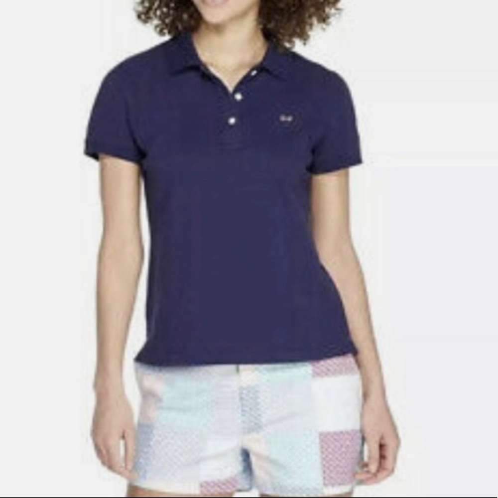 Vineyard Vines WOMENS blue short sleeve polo. NWT